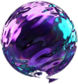 Esfera cromada iridescente representando o núcleo tecnológico da Estrutura MKD